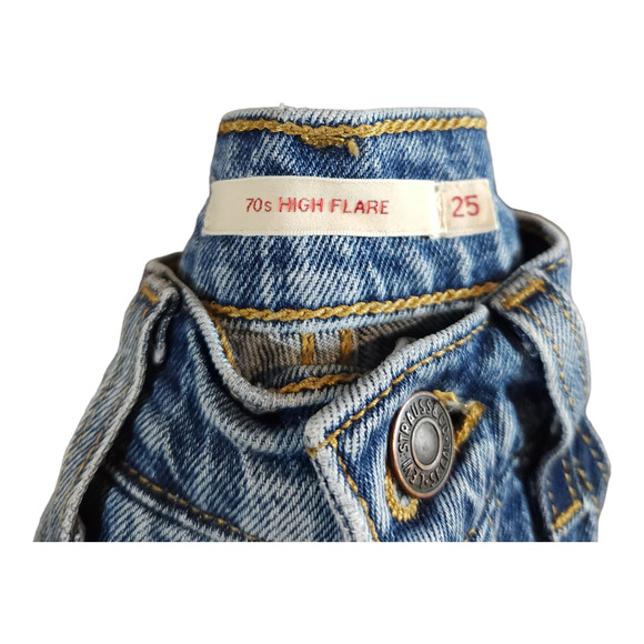 Levi's 70s High Flare Medium Wash Jeans Classic Retro Casual Basic Women's 25 - Picture 7 of 7